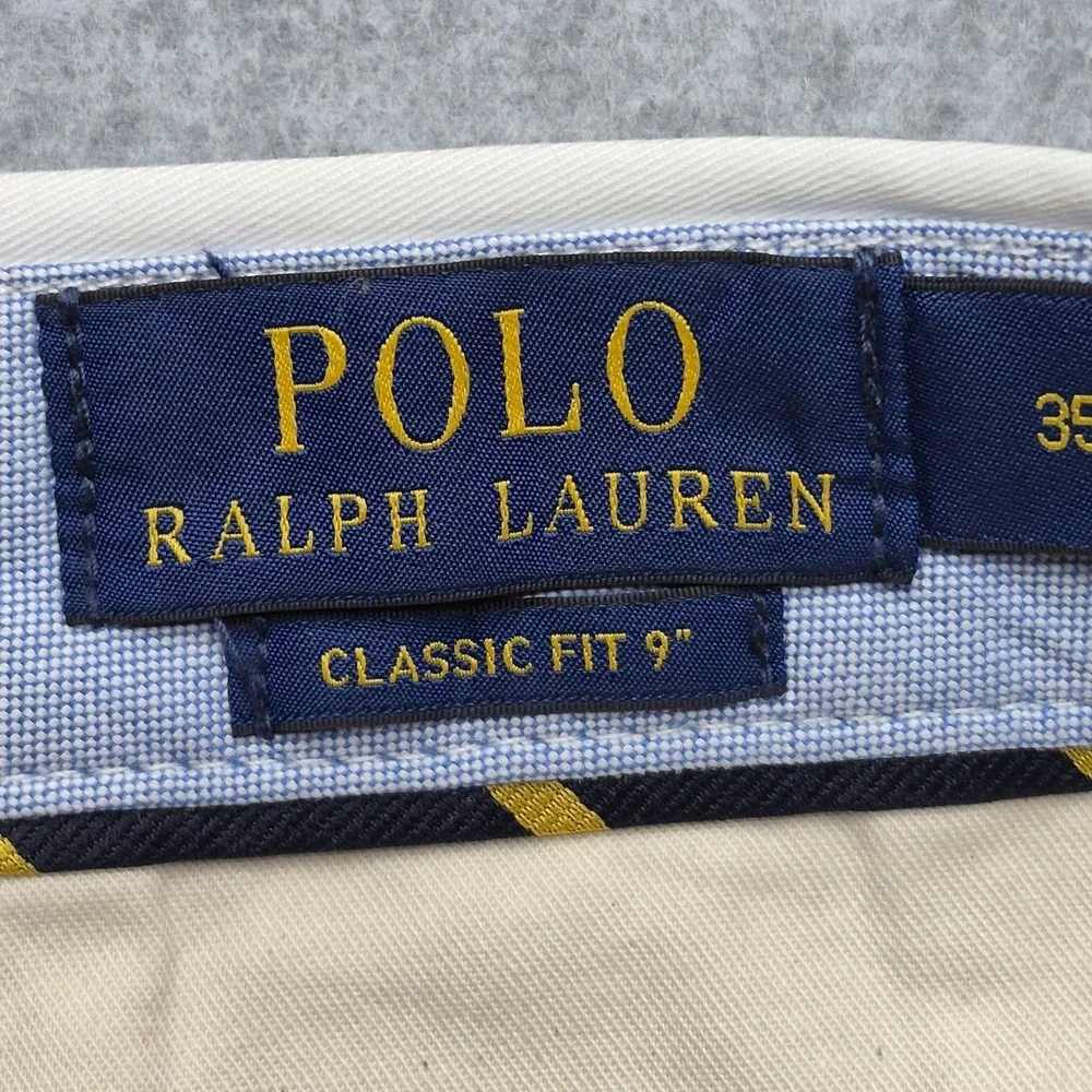 Polo Ralph Lauren Shorts Mens 35 Beige Chino Flat Front Casual Preppy Golf